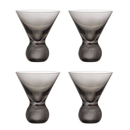Set 4 koktejlových sklenic CORLISS šedý
