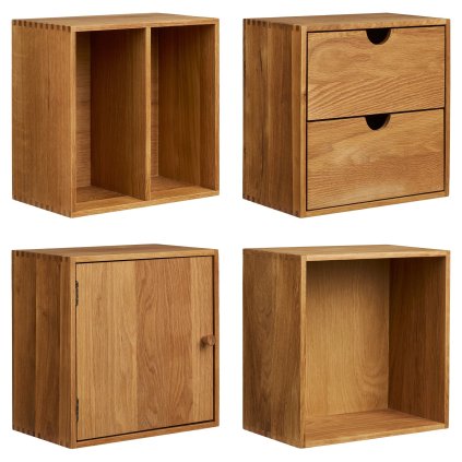 Set 4 nástěnných polic TOWNSVILLE přírodní