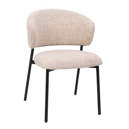 Jídelní židle PRISCA písková s černou základnou