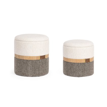 Set 2 taburetek TANYA bílo-šedé