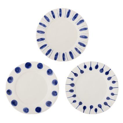 Set 3 talířů LINORA modrý 28 cm