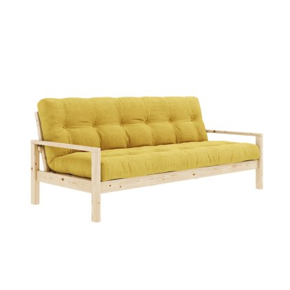 Třímístná rozkládací pohovka KNOB hořčičná 205 cm