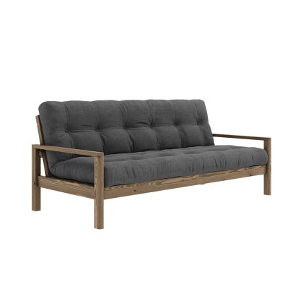 Dřevěná rozkládací pohovka KNOB antracit 205 cm