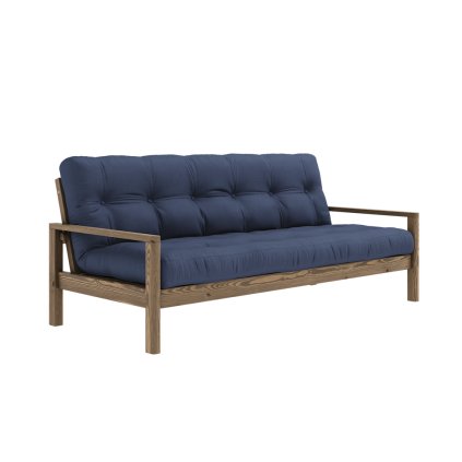 Dřevěná rozkládací pohovka KNOB královsky modrá 205 cm