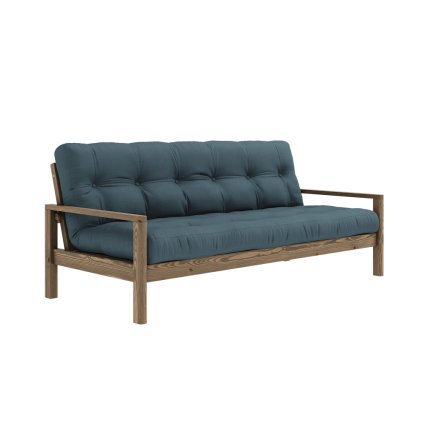 Dřevěná rozkládací pohovka KNOB petrolej 205 cm