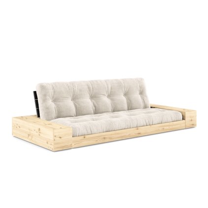 Rozkládací pohovka BASE s postranním úložným prostorem světlá 244 cm