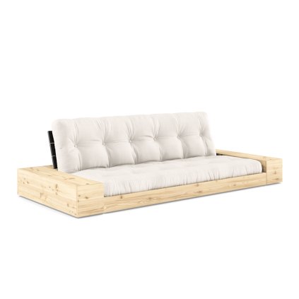 Rozkládací pohovka BASE s postranním úložným prostorem přírodní 244 cm