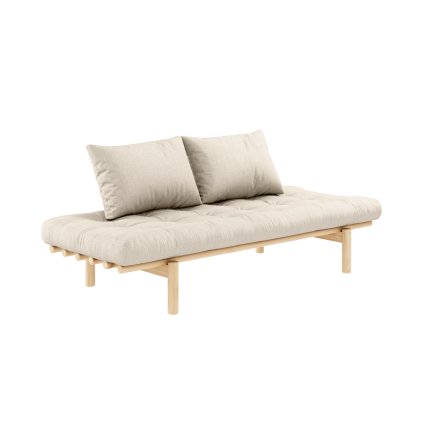 Dřevěná pohovka PACE lněná 75x200 cm