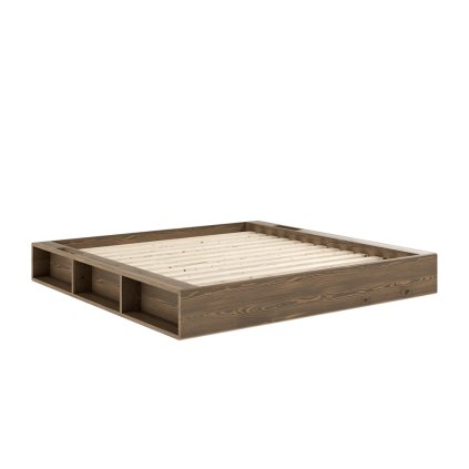 Dřevěná postel ZIGGY 180x200 cm tmavě hnědá