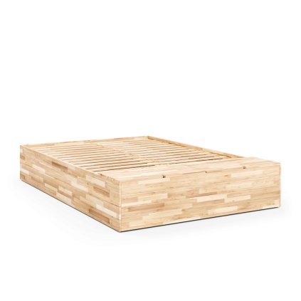Dřevěná postel BASEMENT přírodní 160x200 cm