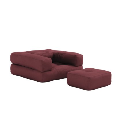 Dětské rozkládací křeslo 3v1 MINI CUBE vínové