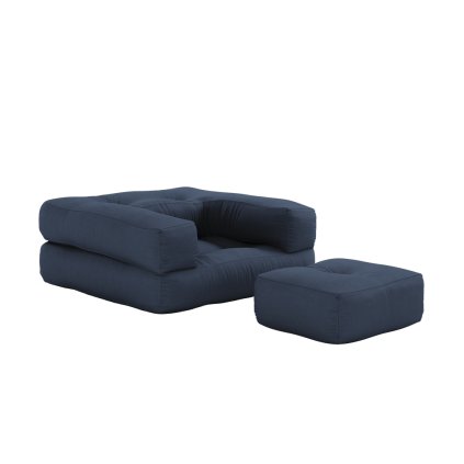 Dětské rozkládací křeslo 3v1 MINI CUBE tmavě modré