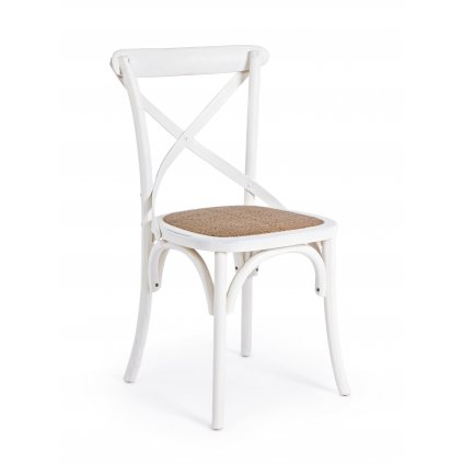 Dřevěná jídelní židle CROSS bílá
