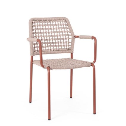 Zahradní židle RAJADA červená se šedým výpletem