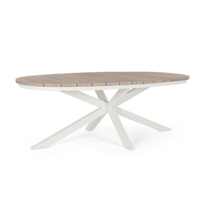 Oválný jídelní stůl ZELMAR světlý 218x115 cm