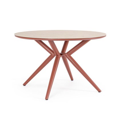 Kulatý zahradní stůl CABAS červený ø130 cm