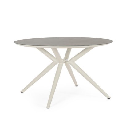 Kulatý zahradní stůl CABAS světlý ø130 cm