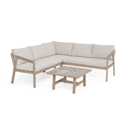 Zahradní set rohové pohovky a stolku KALIMERA světlý