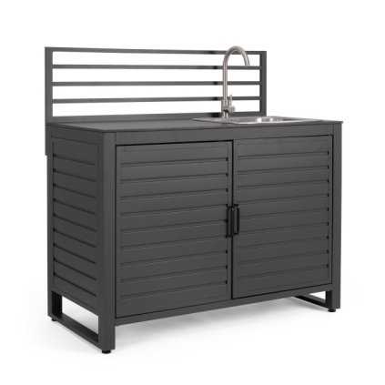 Modul zahradní kuchyňské linky s dřezem ANIA antracit 120x62 cm