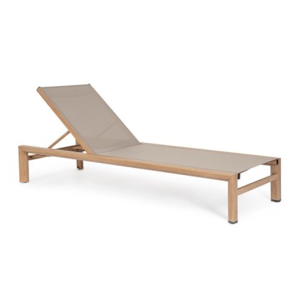 Hliníkové venkovní lehátko SKIPPER imitace dřeva