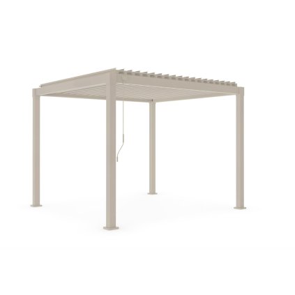 Světlá hliníková pergola s uzavíracími lamelami GARDA 3x3 m