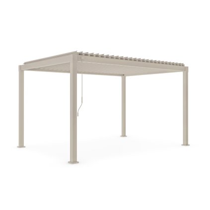 Světlá hliníková pergola s uzavíracími lamelami GARDA 3x4 m
