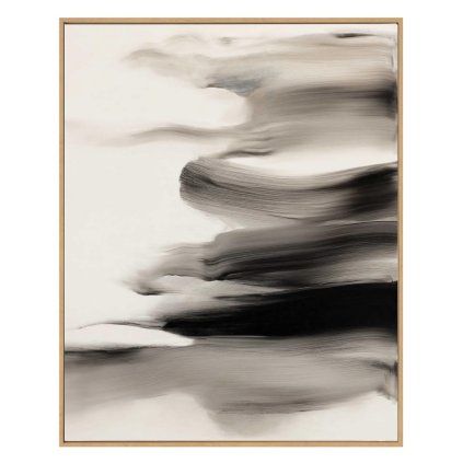 Obraz v rámu 100x80 cm černo-béžový