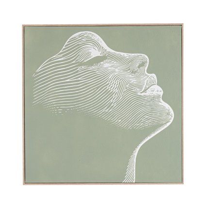 Zelený obraz v rámu 60 x 60 cm s profilem vlevo