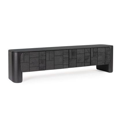 TV stolek SINNAR černý 4 dveřový