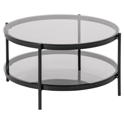 Konferenční stolek BAYONNE černý ⌀79 cm