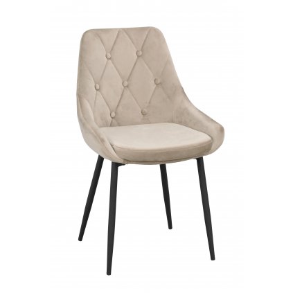 110412 b, Alberton stol, beige sammet svart R