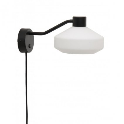 Mayor wall lamp matt black opal glass