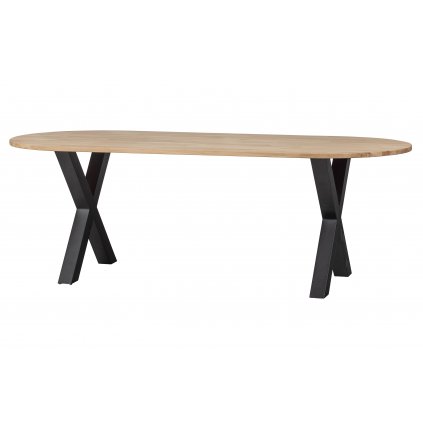 Jídelní stůl TABLO oval dub "X" 220x90 cm