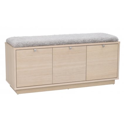 103768 b Confetti bench w 3drawers whithepigm. oak sheepskin imitation2
