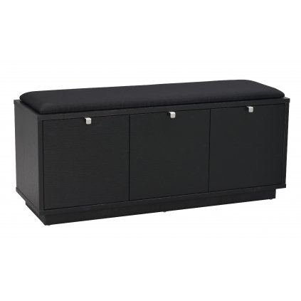 103765 b Confetti bench w 3drawers black black fabric