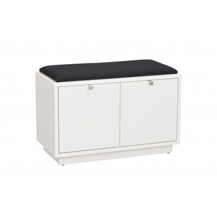 103755 b Confetti bench w 2drawers white black fabric