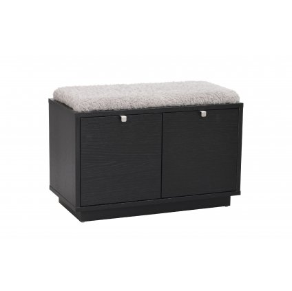 103758 b Confetti bench w 2drawers black sheepskin imitation2