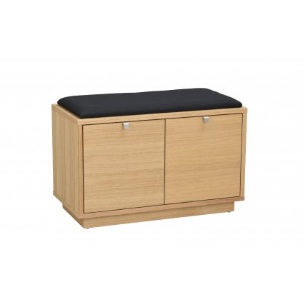 103753 b Confetti bench w 2drawers oak black fabric