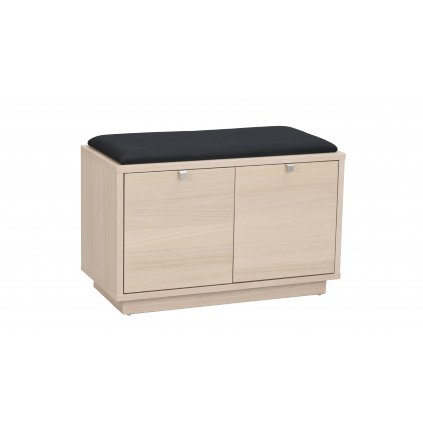 103759 b Confetti bench w 2drawers whithepigm. oak black fabric R