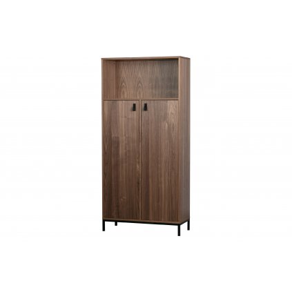 23381 2 bookazine bookcase walnut veneer fsc