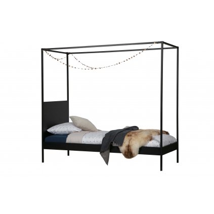 Kovová postel DANI černý 90x200 cm