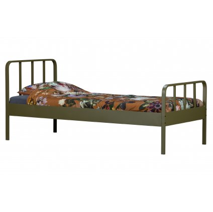 Kovová postel MEES zelená 90x200 cm