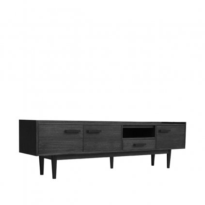 Dřevěný TV stolek CALI černý 210 cm