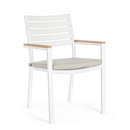 Hliníková zahradní židle BELMAR bílá