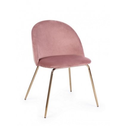 Sametová jídelní židle TANYA růžová