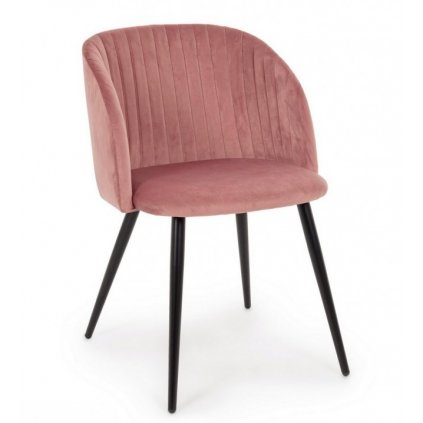 Sametová židle QUEEN růžová