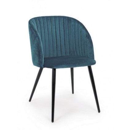 Sametová židle QUEEN modrá