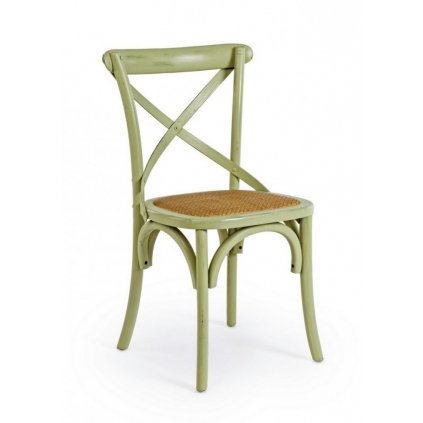 Dřevěná jídelní židle CROSS zelená