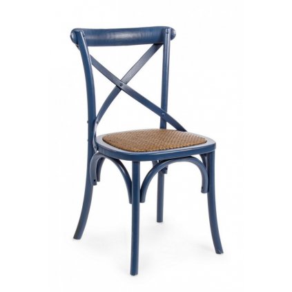 Dřevěná jídelní židle CROSS modrá