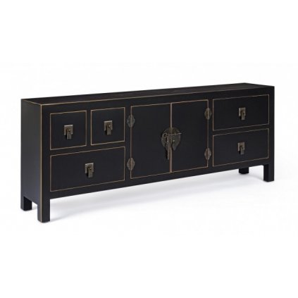 Černý TV stolek PECHINO 50x130 cm